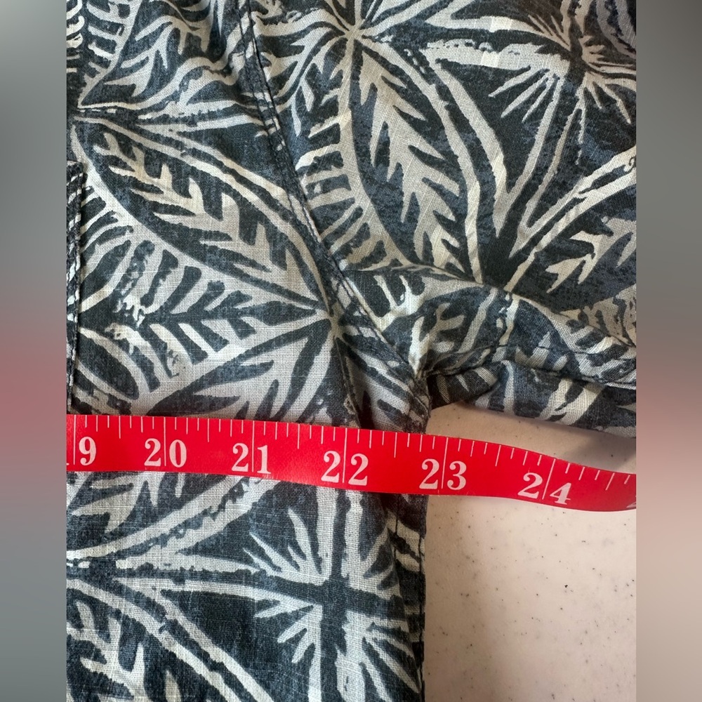 Honolua Blue Leaf Pattern Button Down Cotton Shir… - image 7